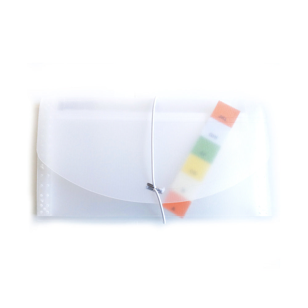 Mini Document Envelope 13 Pockets Vertical Lines Design White