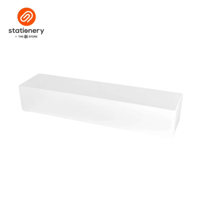 Stackable Organizer Block White 11.8 x 3 x 2 Inches-zoom-