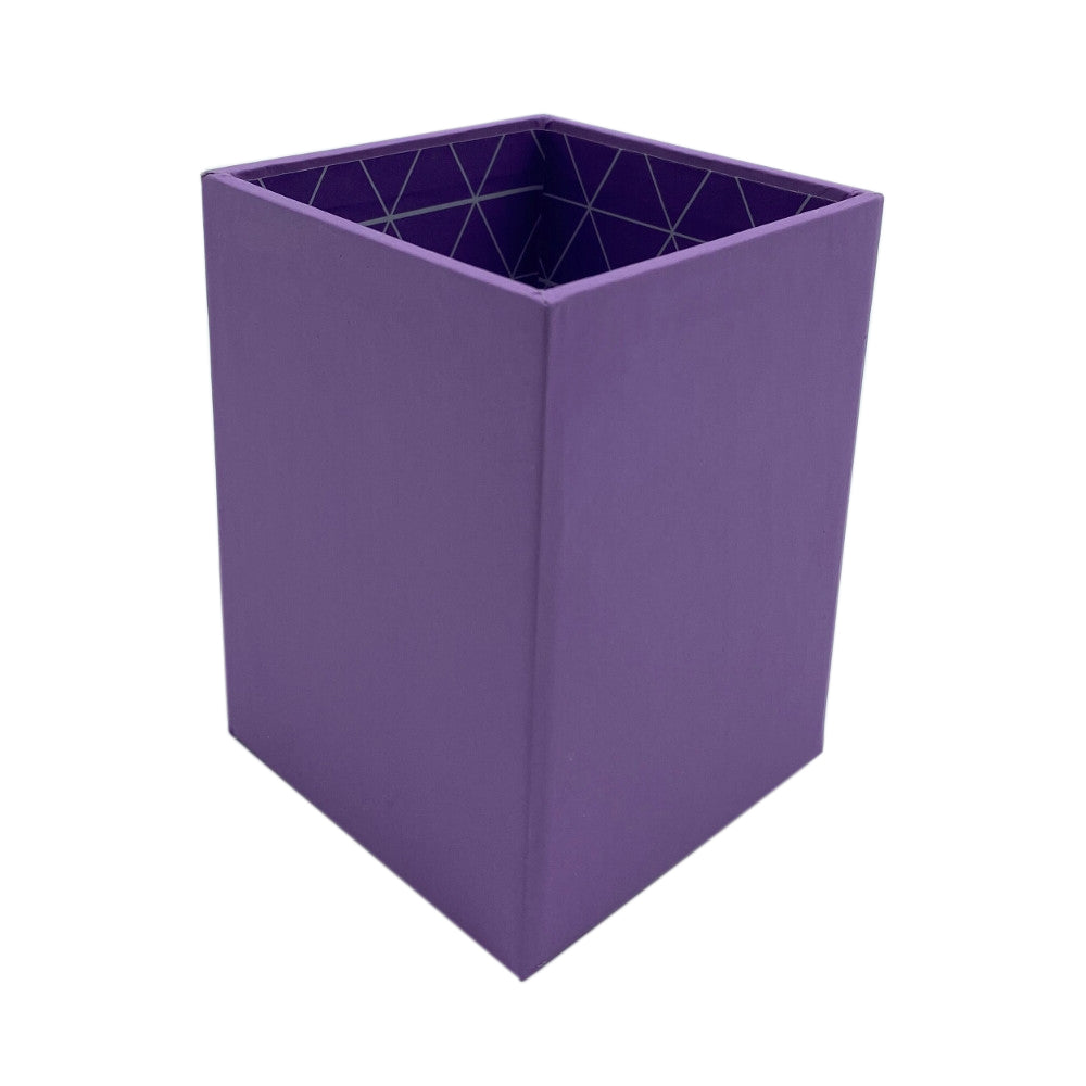 Pen Holder Square Geometric Design Violet
