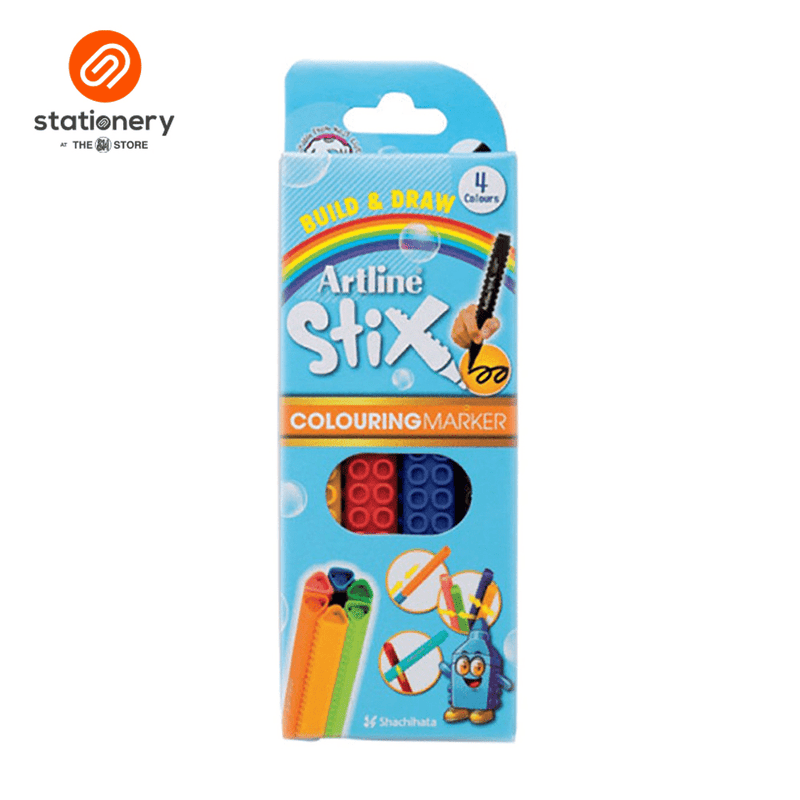 Artline Stix Colouring Marker Set - 4 Colors-zoom-