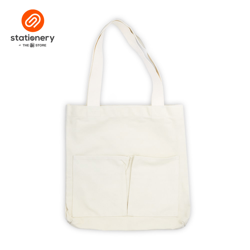 Canvas Tote Bag with 2 Side Pockets