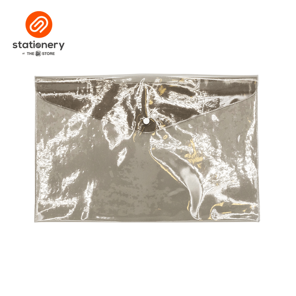 Colored Plastic Flat Envelope with Snap Button- Long