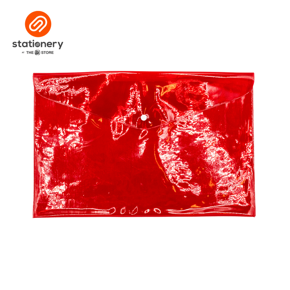 Colored Plastic Flat Envelope with Snap Button- Long-zoom-2