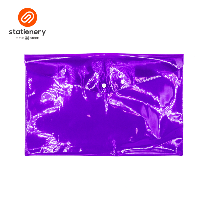 Colored Plastic Flat Envelope with Snap Button- Long-zoom-