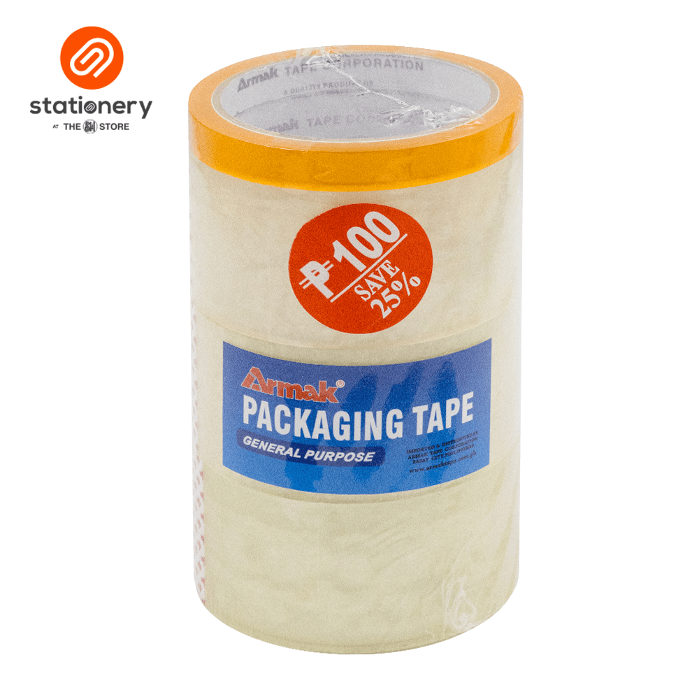 Armak Packaging Tape 3's with FREE Stationery Tape