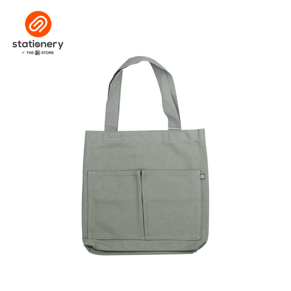 Canvas Tote Bag with 2 Side Pockets-1