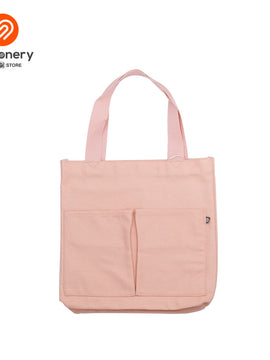 Canvas Tote Bag with 2 Side Pockets