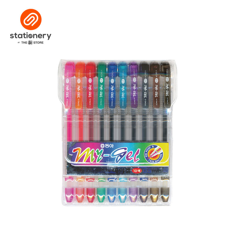 Dong A My Gel 0.5mm Gel Pen Set of 10 Multicolor-zoom-