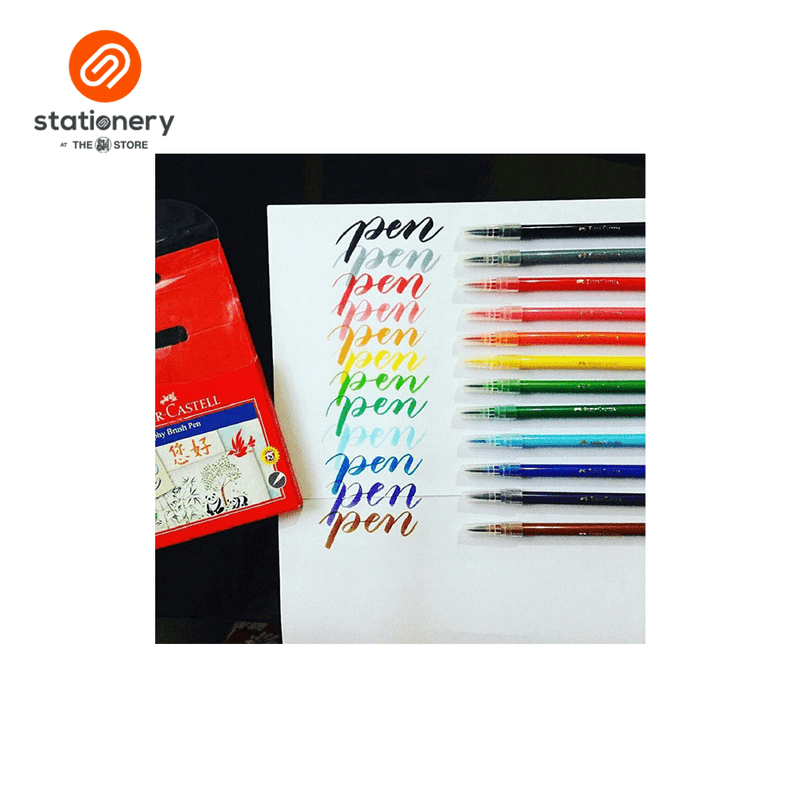 Faber Castell Calligraphy Brush Pen 12 Colors-zoom-