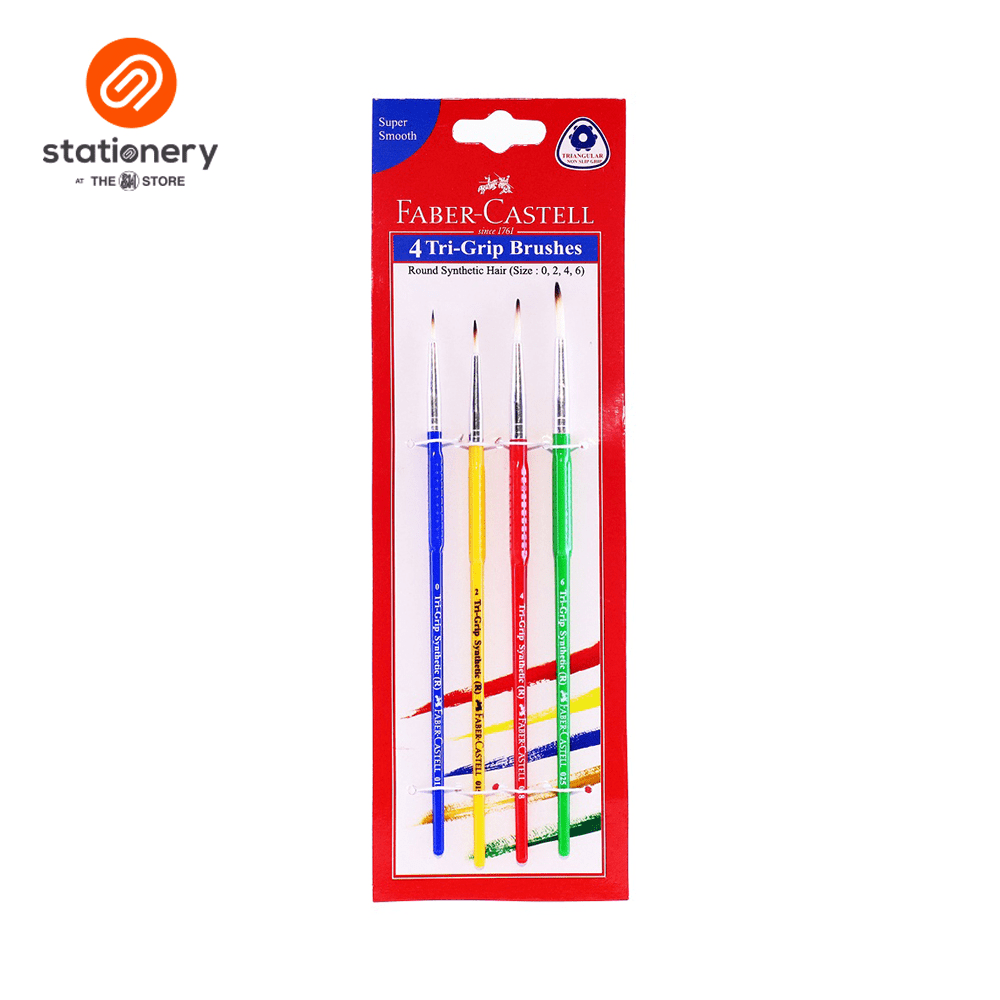 Faber Castell Tri-Grip Round Brushes Pack of 4-1