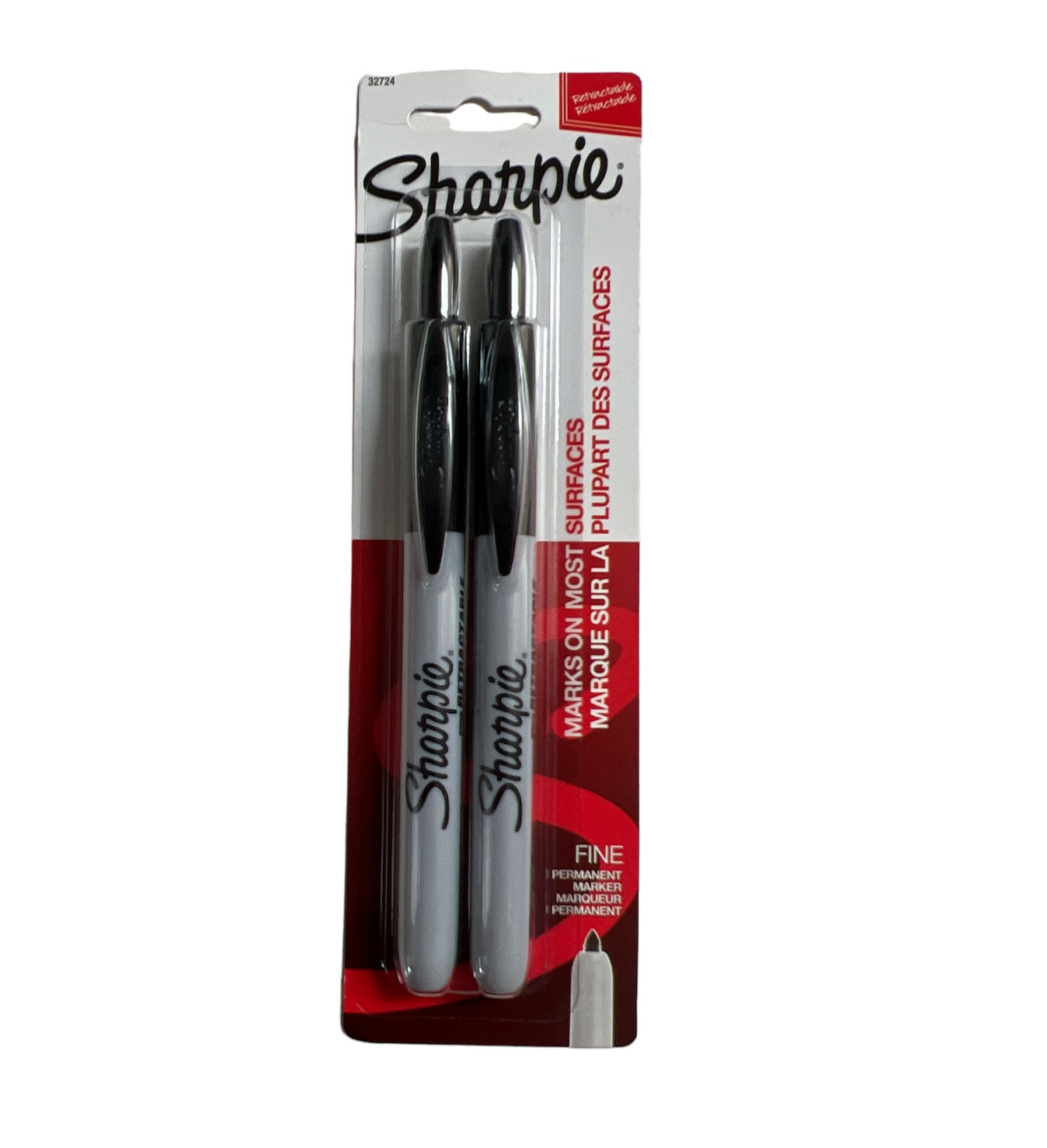 Sharpie Retractable Fine Point Permanent Markers Black