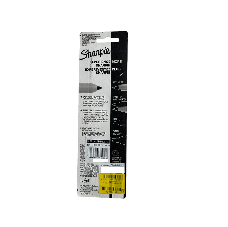 Sharpie Retractable Fine Point Permanent Markers Black-zoom-