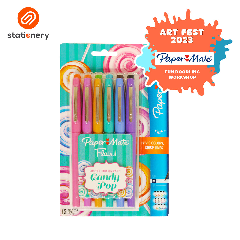 Papermate Flair Medium Point Candy Pop 12ct – SM Stationery