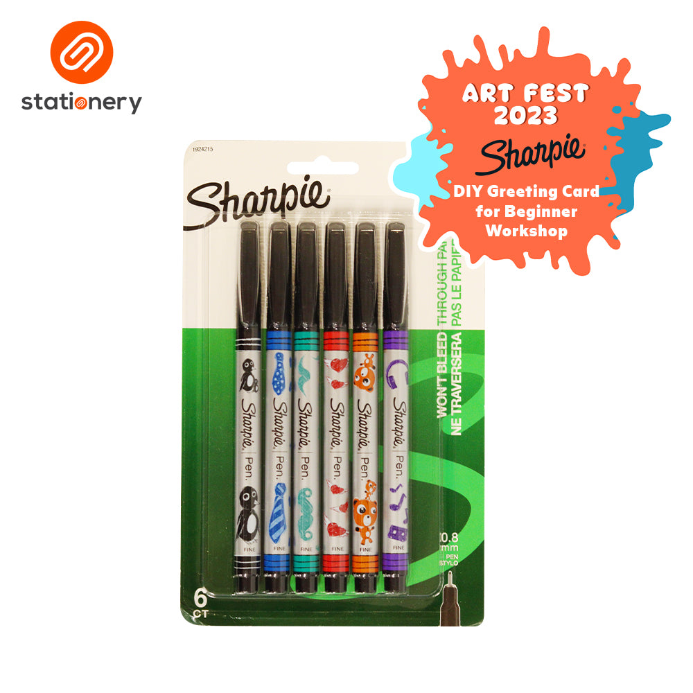 Sharpie Art Pen Fine Assorted 6ct