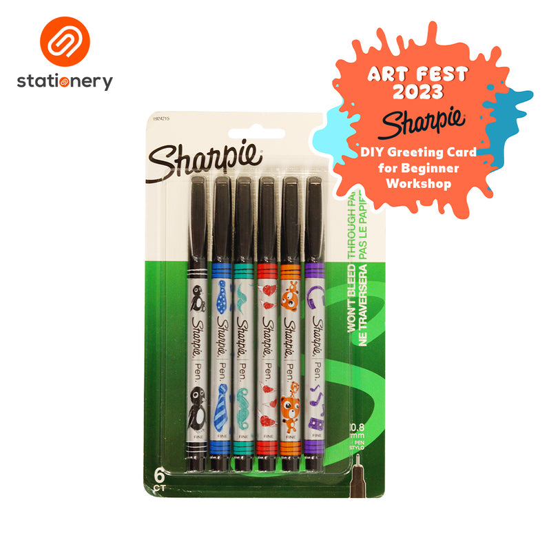 Sharpie Art Pen Fine Assorted 6ct-zoom-